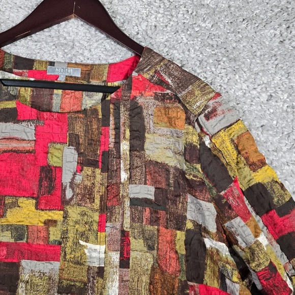 Habitat Womens Top‎ XL Pullover Pucker Weave Abstract Artsy Lightweight Shirt - Picture 4 of 15
